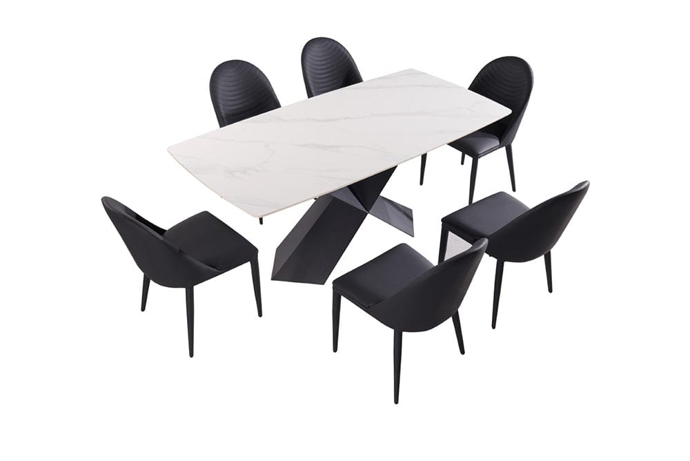 Furniture of America - Lenvik Dining Table in Black/White - FM3700BK-T-TABLE View 4