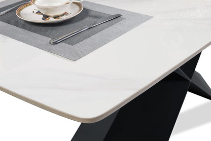 Furniture of America - Lenvik Dining Table in Black/White - FM3700BK-T-TABLE View 7