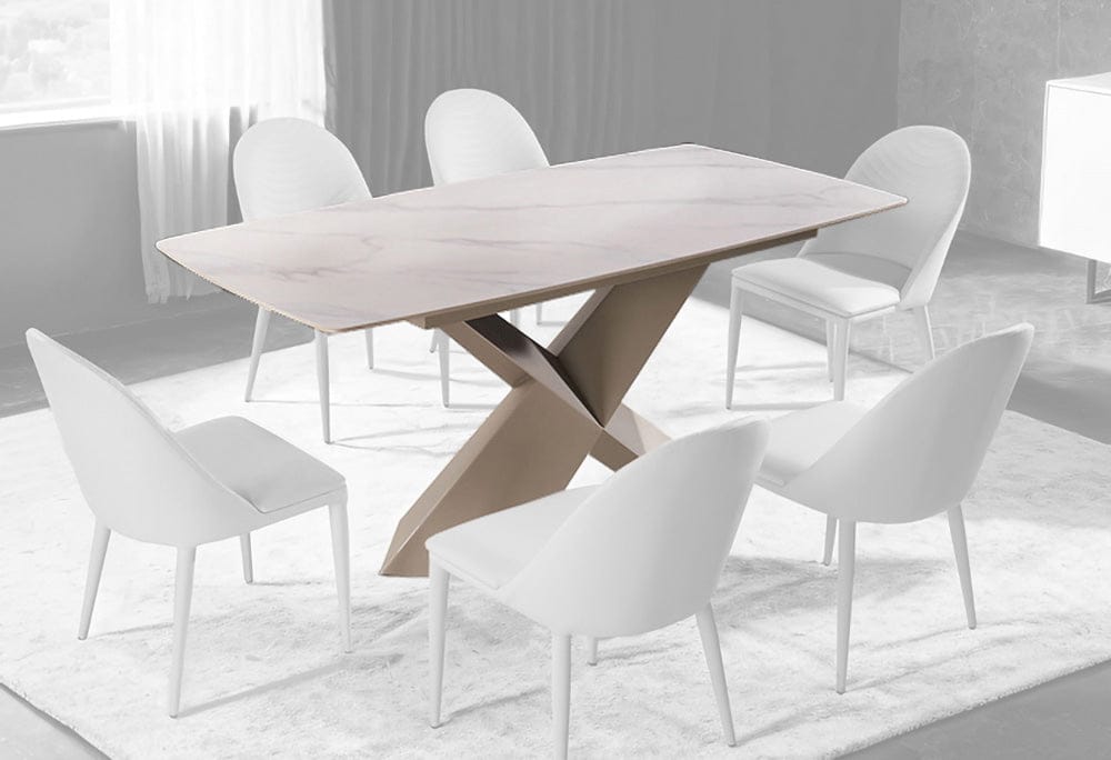 Furniture of America - Lenvik Dining Table in Brown/White - FM3700BR-T-TABLE View 1