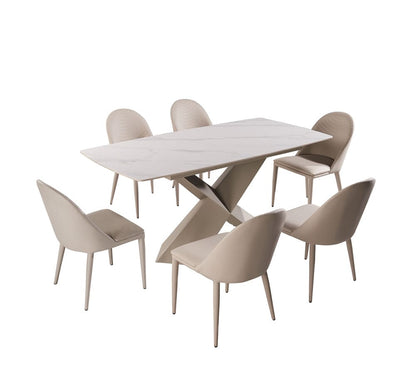 Furniture of America - Lenvik Dining Table in Brown/White - FM3700BR-T-TABLE View 3