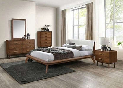 Furniture of America - Lenzburg E.King Bed in Walnut/Beige - FM7223WN-EK-BED View 2