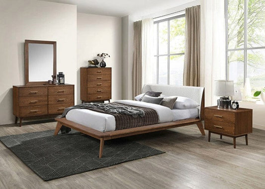 Furniture of America - Lenzburg E.King Bed in Walnut/Beige - FM7223WN-EK-BED View 2