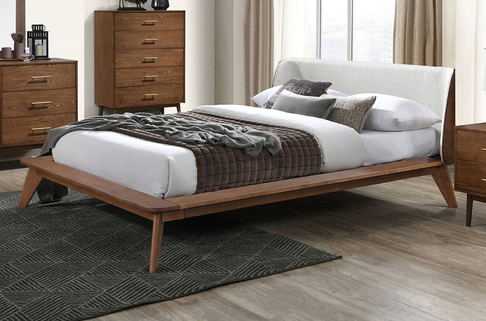 Furniture of America - Lenzburg Queen Bed in Walnut/Beige - FM7223WN-Q-BED View 1