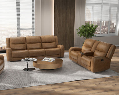Furniture of America - Leolinus Sofa + Loveseat in Brown - CM9989BR-M-2PC View 1