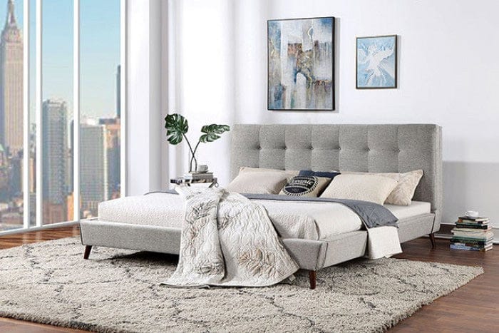 Furniture of America - Leomin Cal.King Bed in Gray - CM7241GY-CK-BED View 1