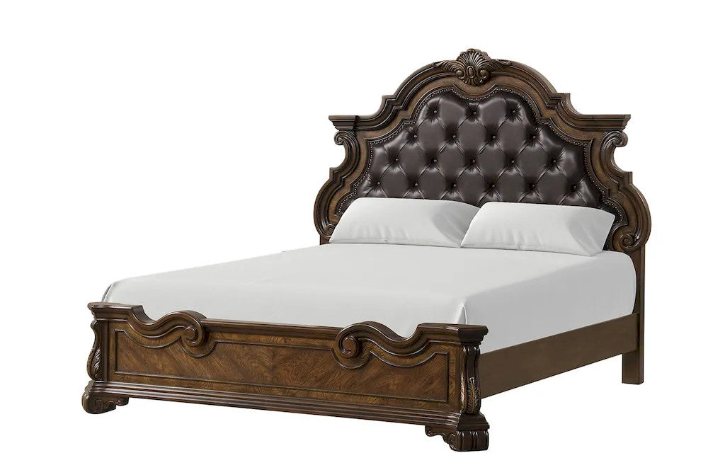 Furniture of America - Leovanni - 4 Pc. Queen Bedroom Set w/ 2NS - Dark Brown - FM70003DB-Q-F-5PC-2N view 3