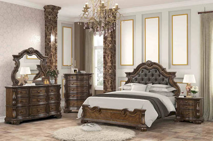 Furniture of America - Leovanni - 4 Pc. Queen Bedroom Set w/ Chest - Dark Brown - FM70003DB-Q-F-5PC-C view 1