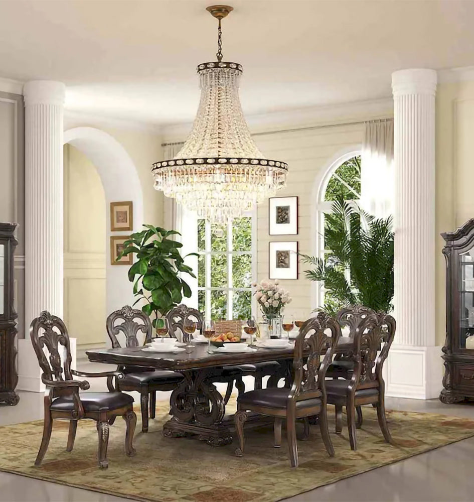 Furniture of America - Leovanni - 6 Pc. Dining Table Set (2AC+4SC) - FM31003DB-T-7PC view 1
