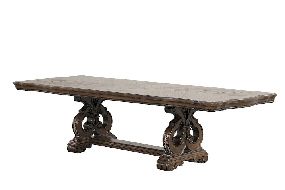 Furniture of America - Leovanni - 6 Pc. Dining Table Set (2AC+4SC) - FM31003DB-T-7PC view 2