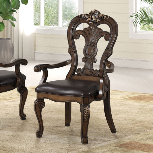 Furniture of America - Leovanni Arm Chair Set of 2 in Dark Brown - FM31003DB-AC-2PK View 1