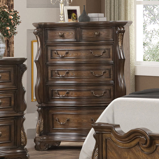Furniture of America - Leovanni Chest in Dark Brown - FM70003DB-C View 1