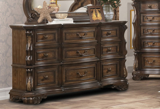 Furniture of America - Leovanni Dresser w/ Jewelry Tray in Dark Brown - FM70003DB-D View 1