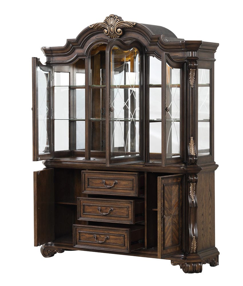 Furniture of America - Leovanni Hutch And Buffet in Dark Brown - FM31003DB-HB-SET View 3