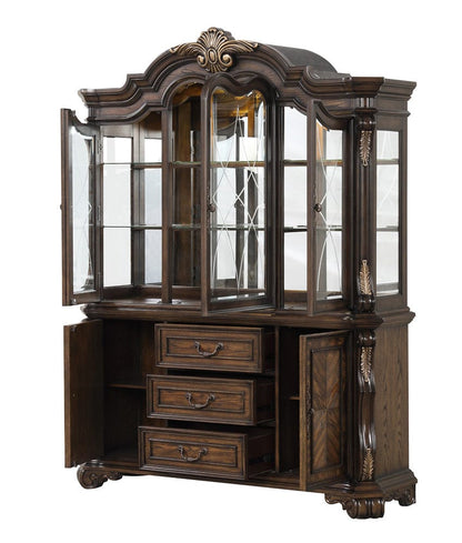 Furniture of America - Leovanni Hutch And Buffet in Dark Brown - FM31003DB-HB-SET View 3