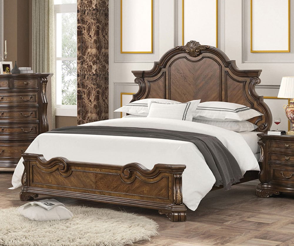 Furniture of America - Leovanni Queen Panel Bed in Dark Brown - FM70003DB-Q-W-BED View 1