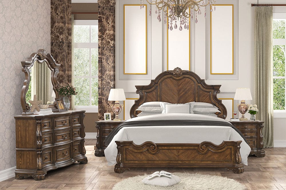 Furniture of America - Leovanni Queen Panel Bed in Dark Brown - FM70003DB-Q-W-BED View 2