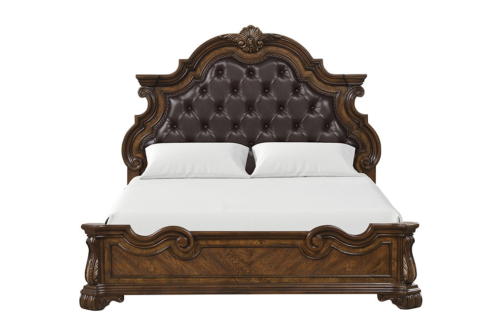 Furniture of America - Leovanni Queen Uph Bed in Dark Brown - FM70003DB-Q-F-BED View 4