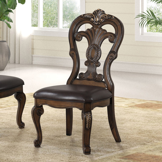 Furniture of America - Leovanni Side Chair Set of 2 in Dark Brown - FM31003DB-SC-2PK View 1