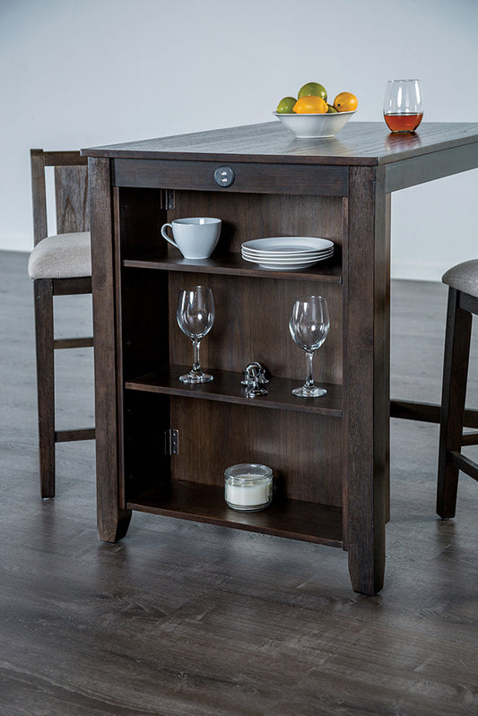 Furniture of America - Lescles 3 Pc. Counter Ht. Table Set in Dark Cherry - FM3423CH-PT-3PK View 2