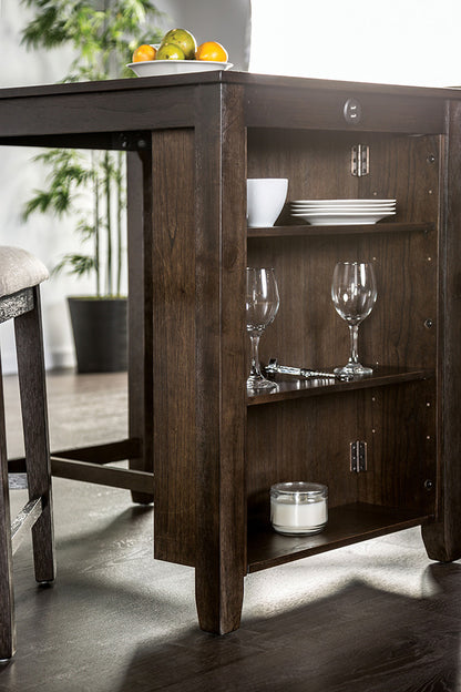 Furniture of America - Lescles 3 Pc. Counter Ht. Table Set in Dark Cherry - FM3423CH-PT-3PK View 3