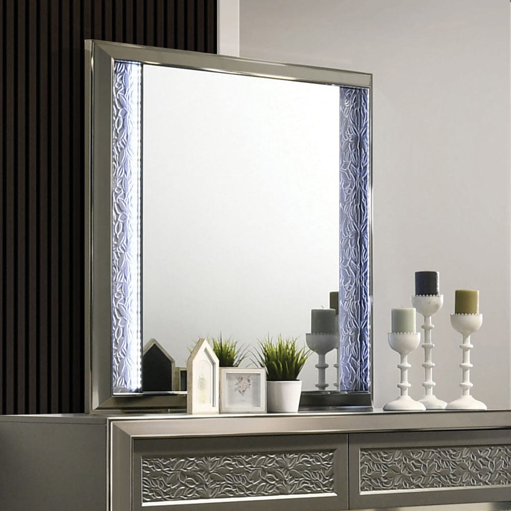 Furniture of America - Leyland Mirror w/ LED in Dark Gray - FM7252DG-M View 1