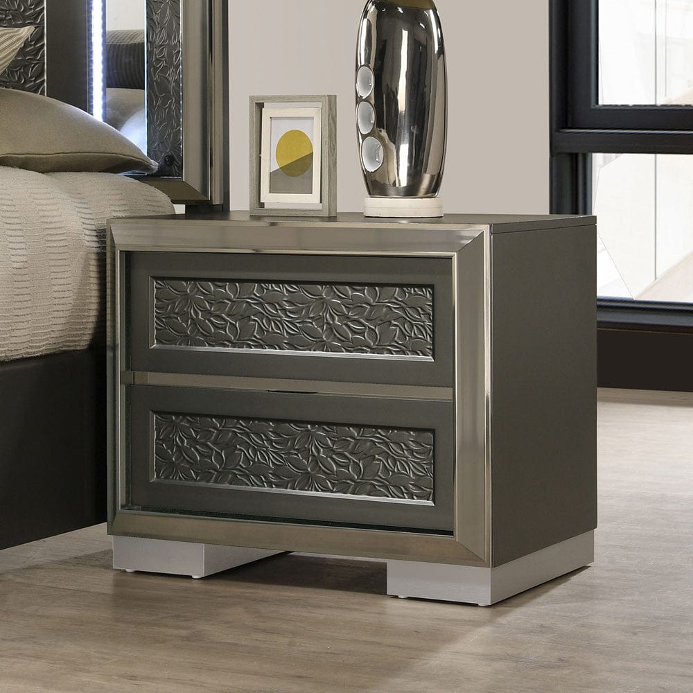 Furniture of America - Leyland Nightstand in Dark Gray - FM7252DG-N View 1