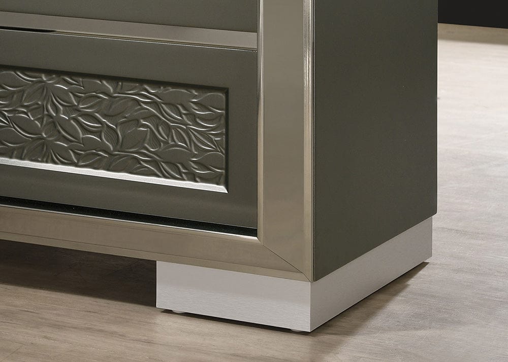 Furniture of America - Leyland Nightstand in Dark Gray - FM7252DG-N View 3