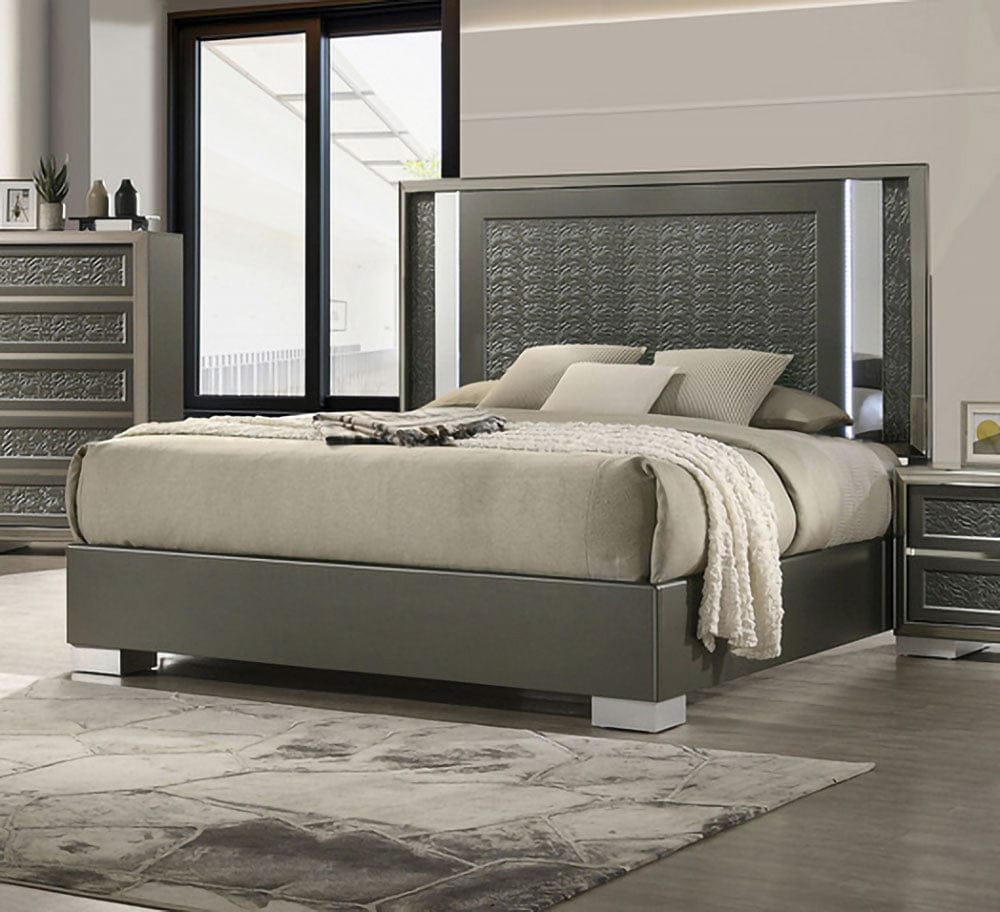 Furniture of America - Leyland Queen Bed in Dark Gray - FM7252DG-Q-BED View 1