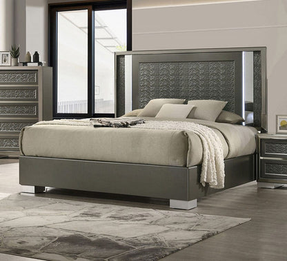 Furniture of America - Leyland Queen Bed in Dark Gray - FM7252DG-Q-BED View 1