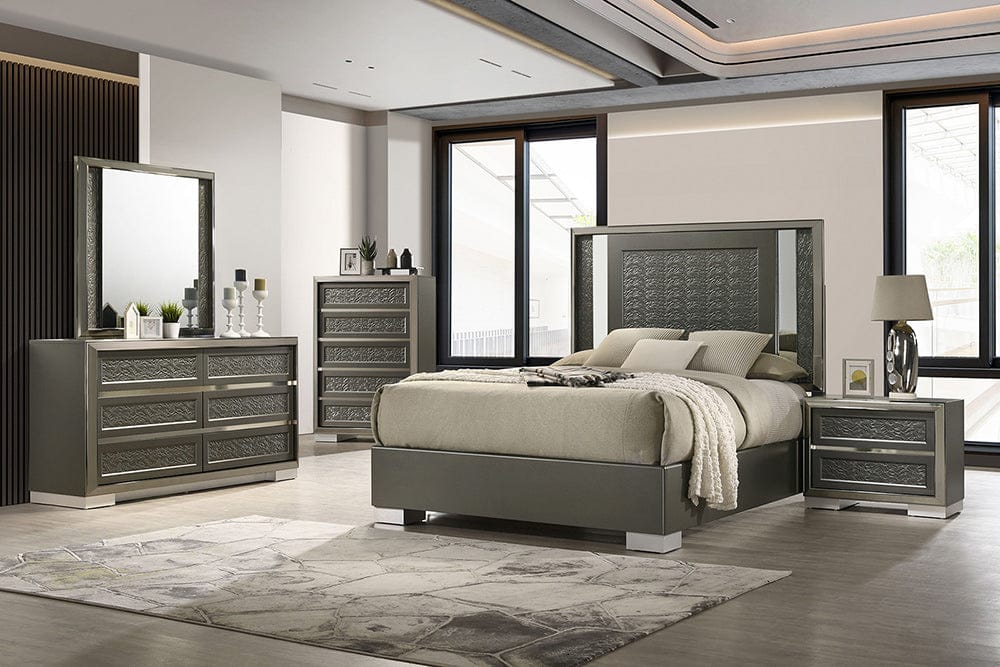 Furniture of America - Leyland Queen Bed in Dark Gray - FM7252DG-Q-BED View 2
