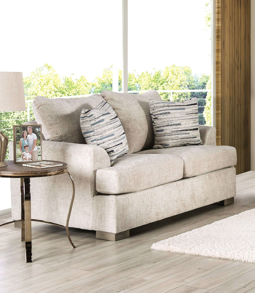 Furniture of America - Leytonstone Loveseat in Cream - SM1209-LV View 1
