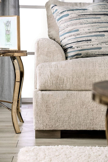 Furniture of America - Leytonstone Sofa + Loveseat in Cream - SM1209-2PC View 5