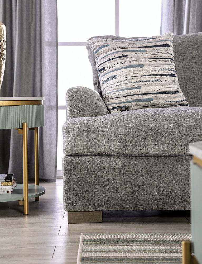 Furniture of America - Leytonstone Sofa + Loveseat in Gray - SM1208-2PC View 5