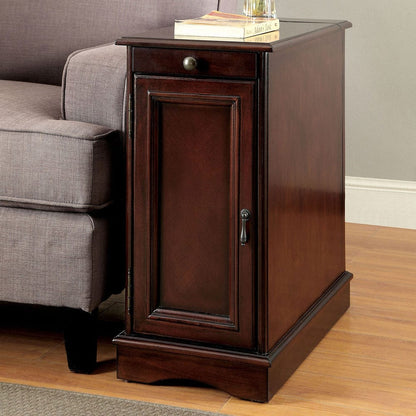 Furniture of America - Lilith I Side Table w/ USB in Cherry - CM-AC171CH View 1