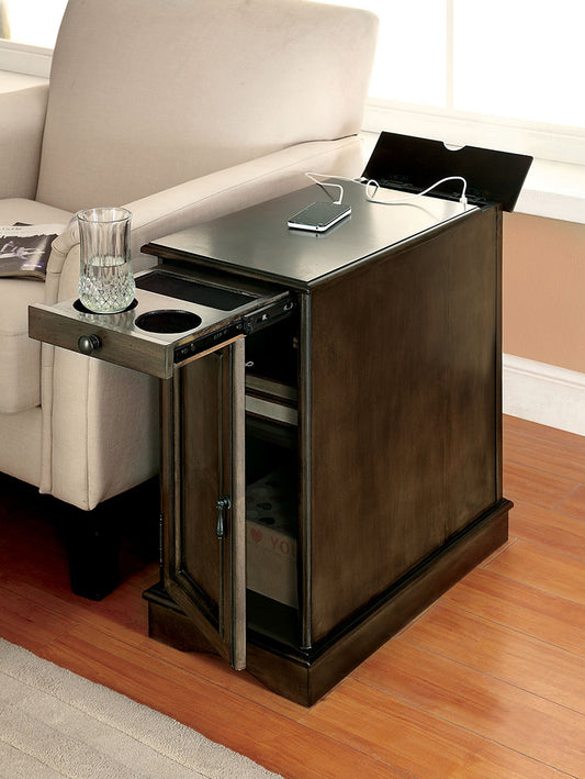 Furniture of America - Lilith I Side Table w/ USB in Gray - CM-AC171GY View 2