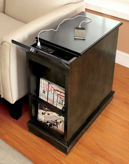Furniture of America - Lilith I Side Table w/ USB in Gray - CM-AC171GY View 3
