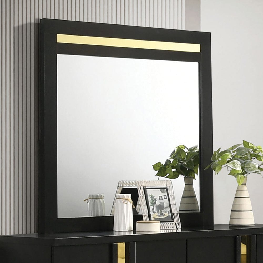 Furniture of America - Lillestrom Mirror in Black/Gold - FM7217BK-M View 1