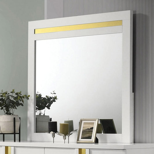Furniture of America - Lillestrom Mirror in White/Gold - FM7217WH-M View 1