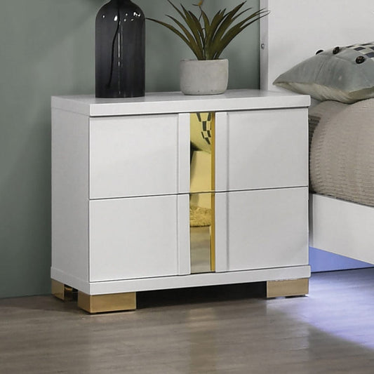 Furniture of America - Lillestrom Nightstand in White/Gold - FM7217WH-N View 1