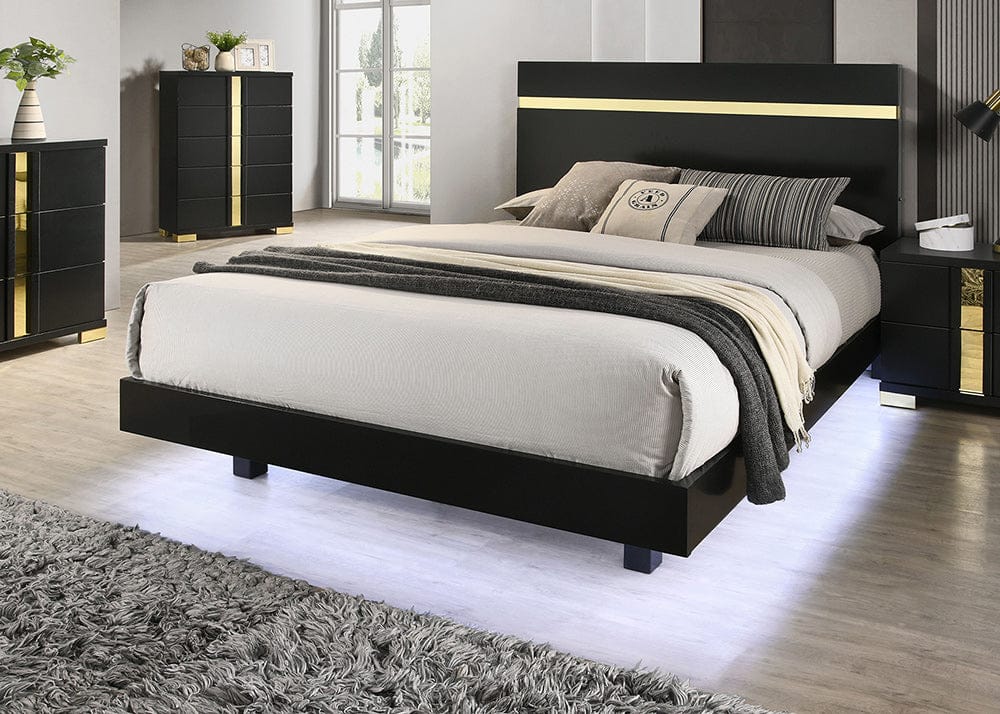 Furniture of America - Lillestrom Twin Bed in Black/Gold - FM7217BK-T-BED View 3