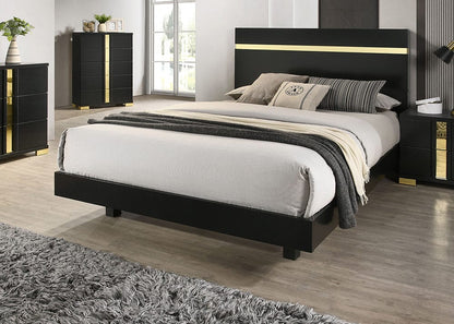 Furniture of America - Lillestrom Twin Bed in Black/Gold - FM7217BK-T-BED View 4