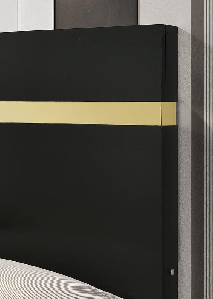 Furniture of America - Lillestrom Twin Bed in Black/Gold - FM7217BK-T-BED View 5