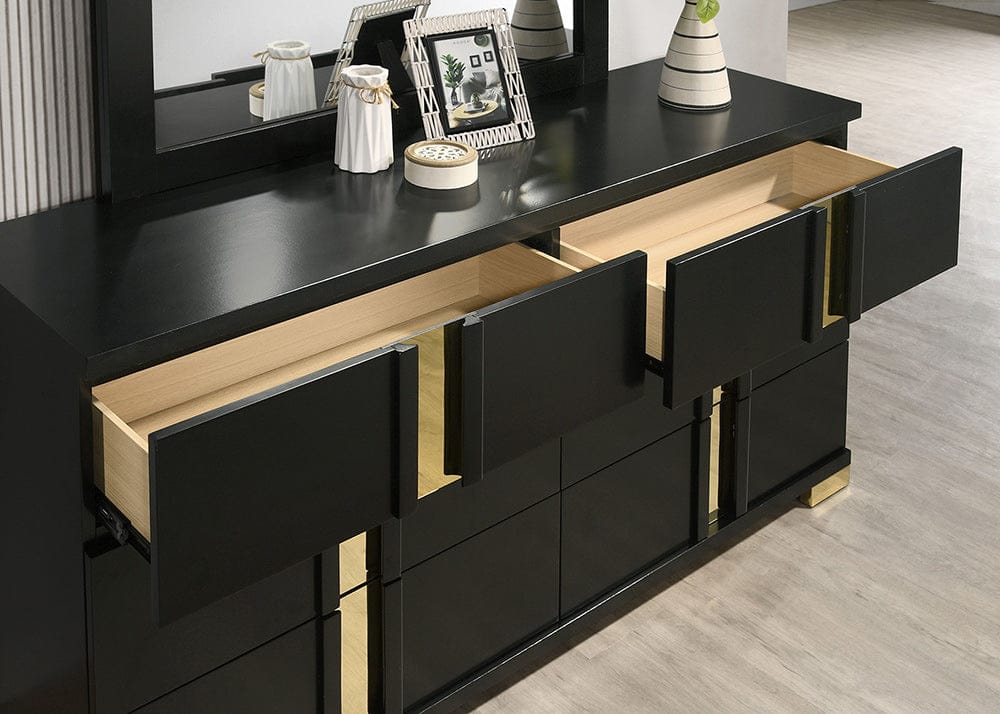 Furniture of America - Lillestrom Twin Bed in Black/Gold - FM7217BK-T-BED View 6