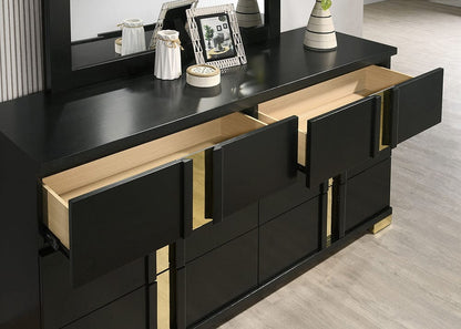 Furniture of America - Lillestrom Twin Bed in Black/Gold - FM7217BK-T-BED View 6