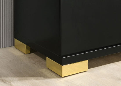 Furniture of America - Lillestrom Twin Bed in Black/Gold - FM7217BK-T-BED View 7