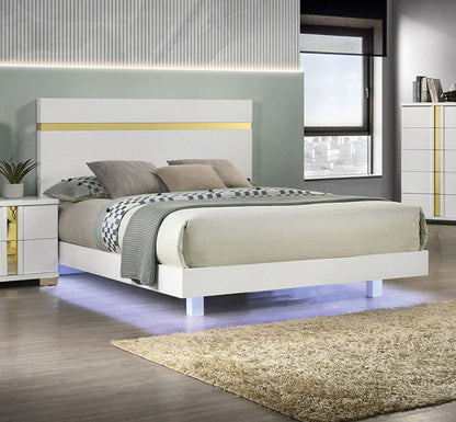 Furniture of America - Lillestrom Twin Bed in White/Gold - FM7217WH-T-BED View 1