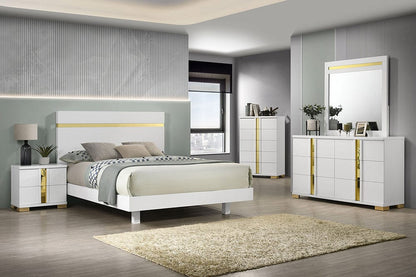 Furniture of America - Lillestrom Twin Bed in White/Gold - FM7217WH-T-BED View 2