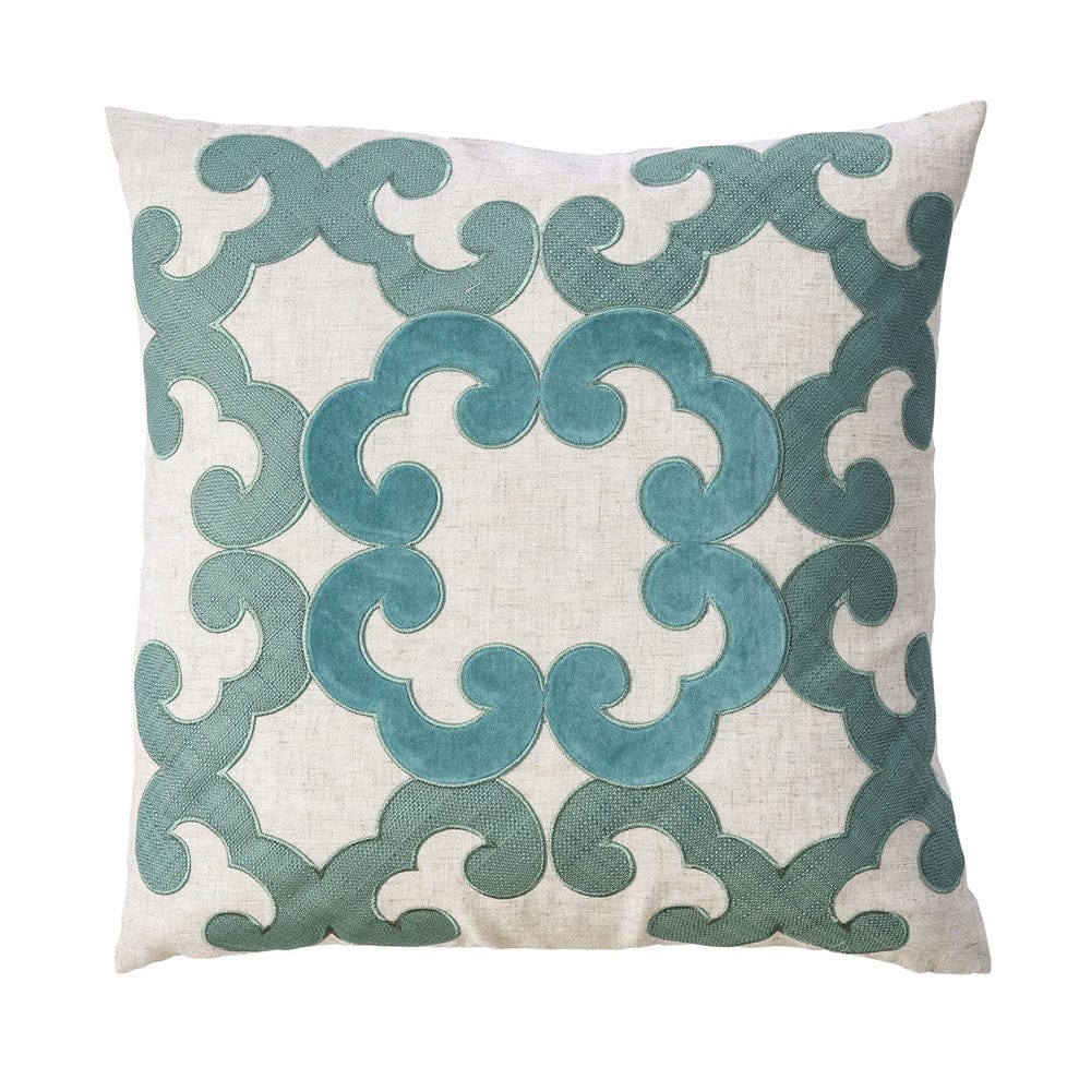 Furniture of America - Lily 20" X 20" Pillow Set of 2 in Beige/Teal - PL8005-2PK View 1