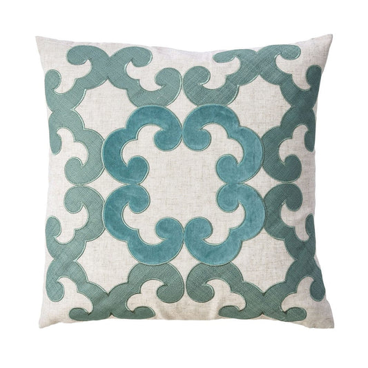 Furniture of America - Lily 20" X 20" Pillow Set of 2 in Beige/Teal - PL8005-2PK View 1