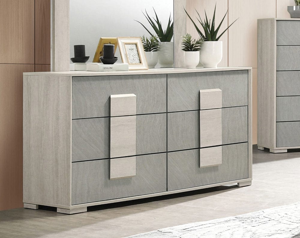 Furniture of America - Lincolt Dresser in White Wash/Stone Gray - FM7201WH-D View 1